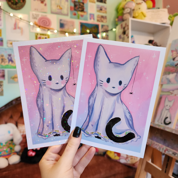Floral Ghost Kitty Prints!
