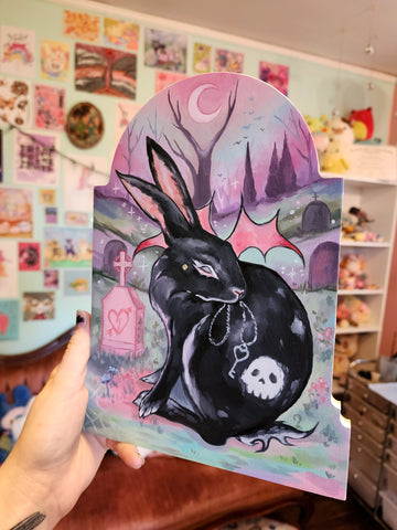 Graveyard Bunny Original Painting