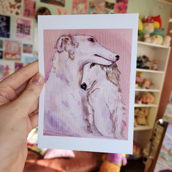 Snuggly Borzoi Prints