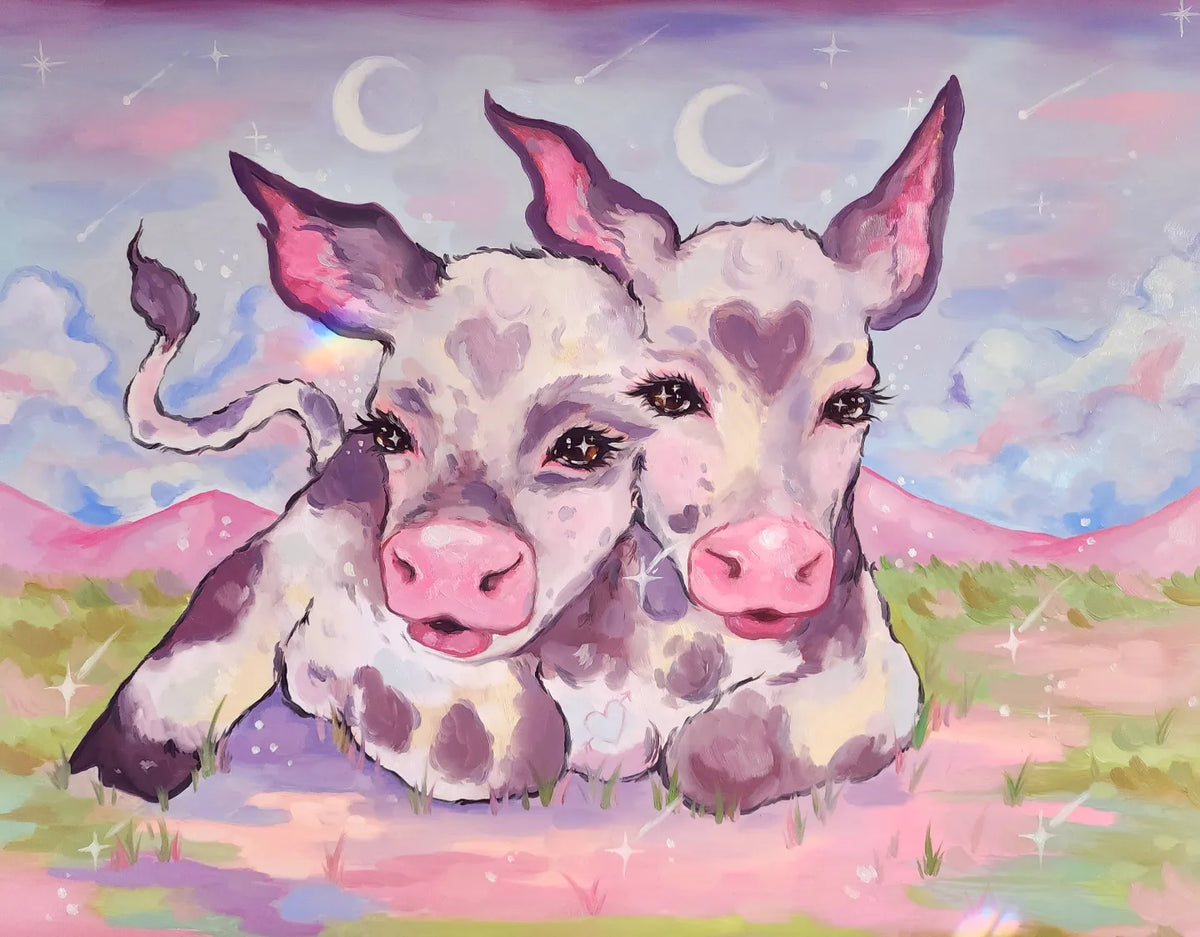 水彩壁絵 Watercolor *The Tender Calf Calf* IMG_20230401_180134_187_1200x1