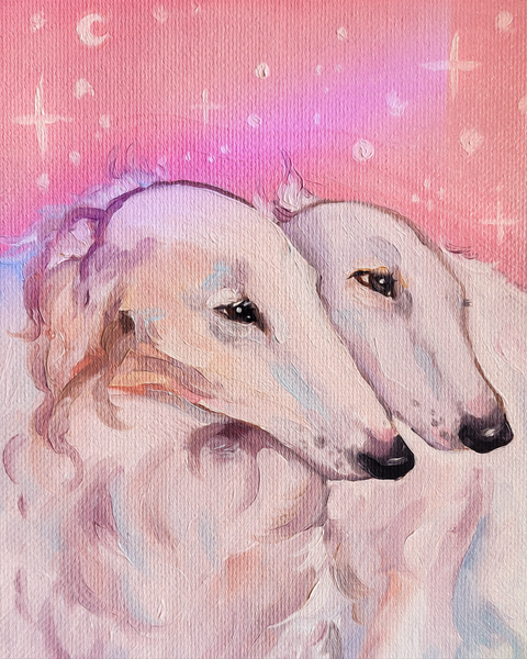 Borzoi Couple Prints
