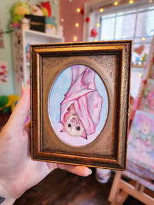 Pink Baby Bat Original Painting!