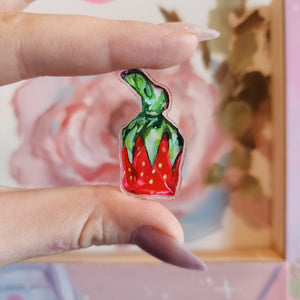 Strawbie Candy Acrylic Pins!