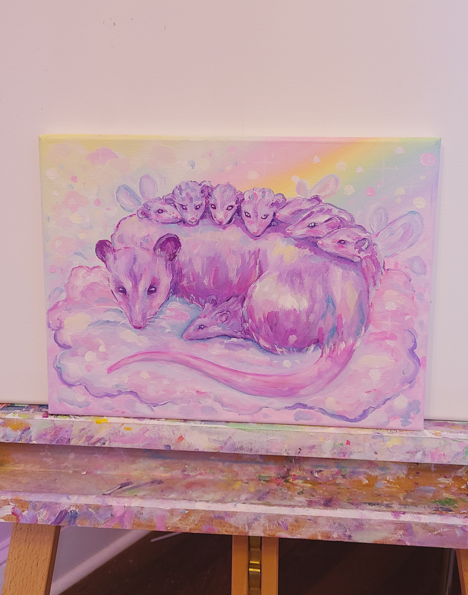 Original Opossum Mama Painting