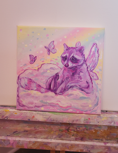 Original Raccoon Fairy Painting