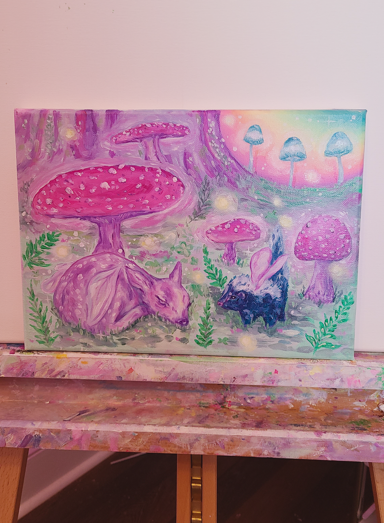 Original Mushroom Forest Painting