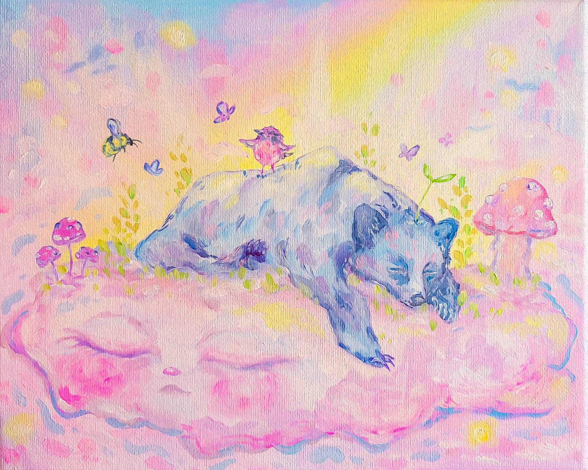 Blue Bear Original Canvas