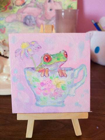 Teacup Frog Mini Canvas