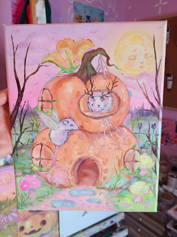 Pumpkin Mice Original Canvas