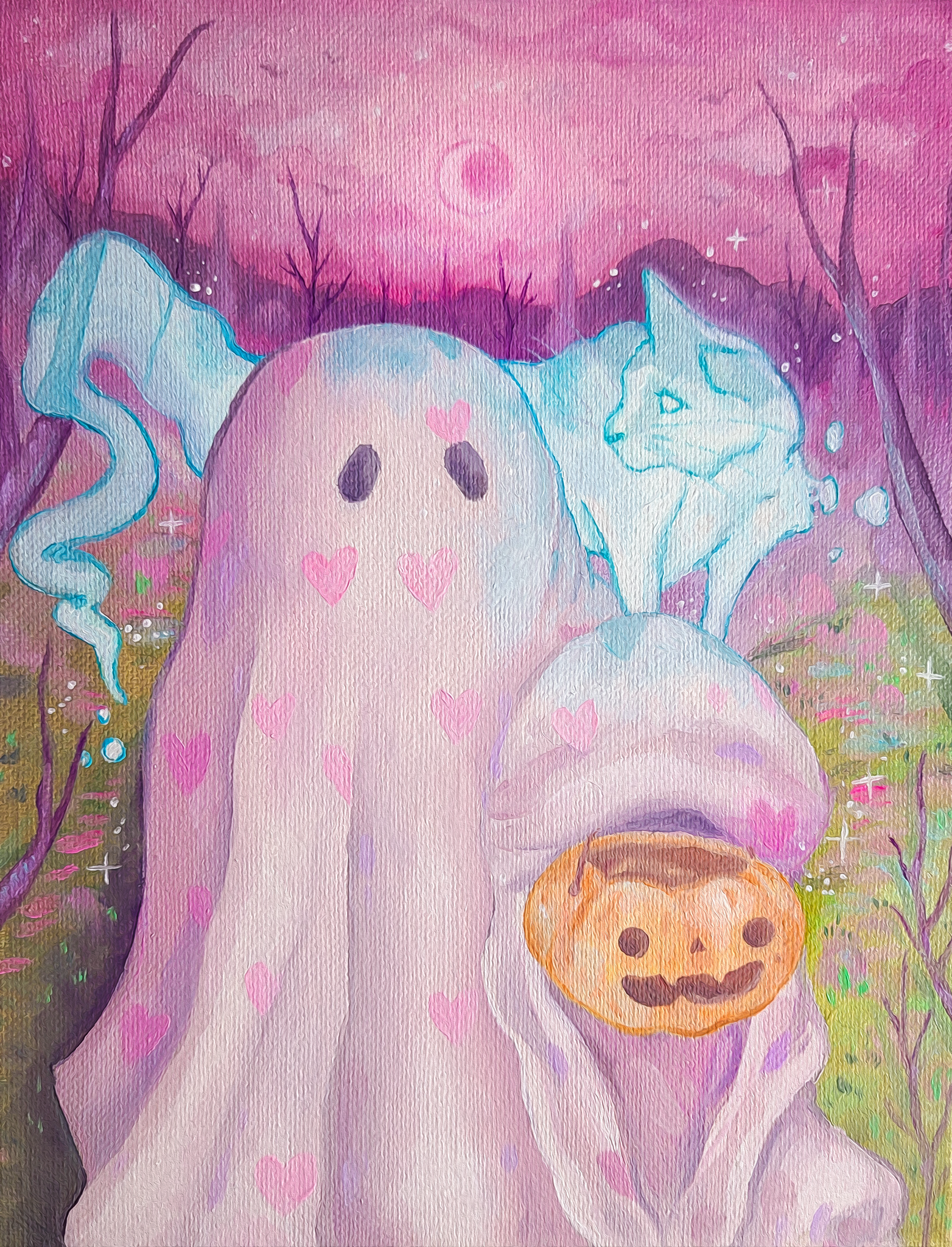 Trick or Treat Prints (ghost kitty)