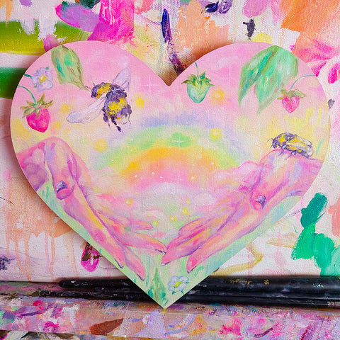 Rainbow Hands Original Painting