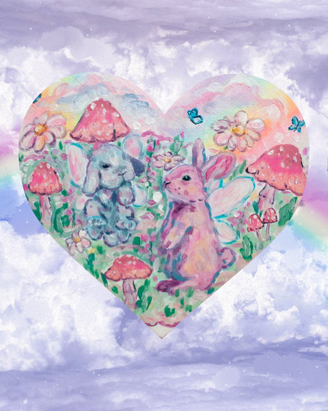 Fairy Bunny Heart Prints
