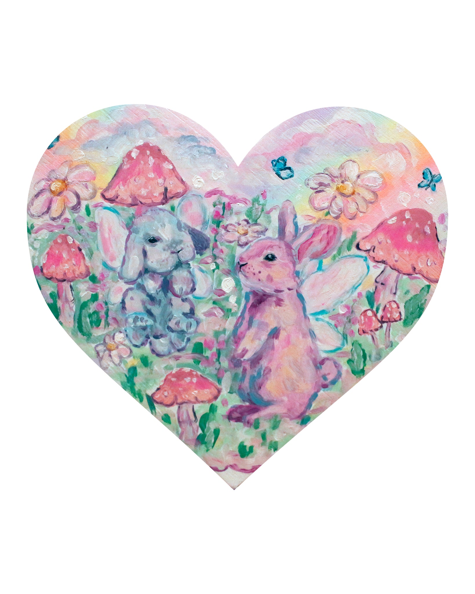 Fairy Bunny Heart Sticker