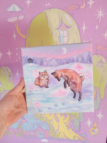 Winter Foxes Original Painting