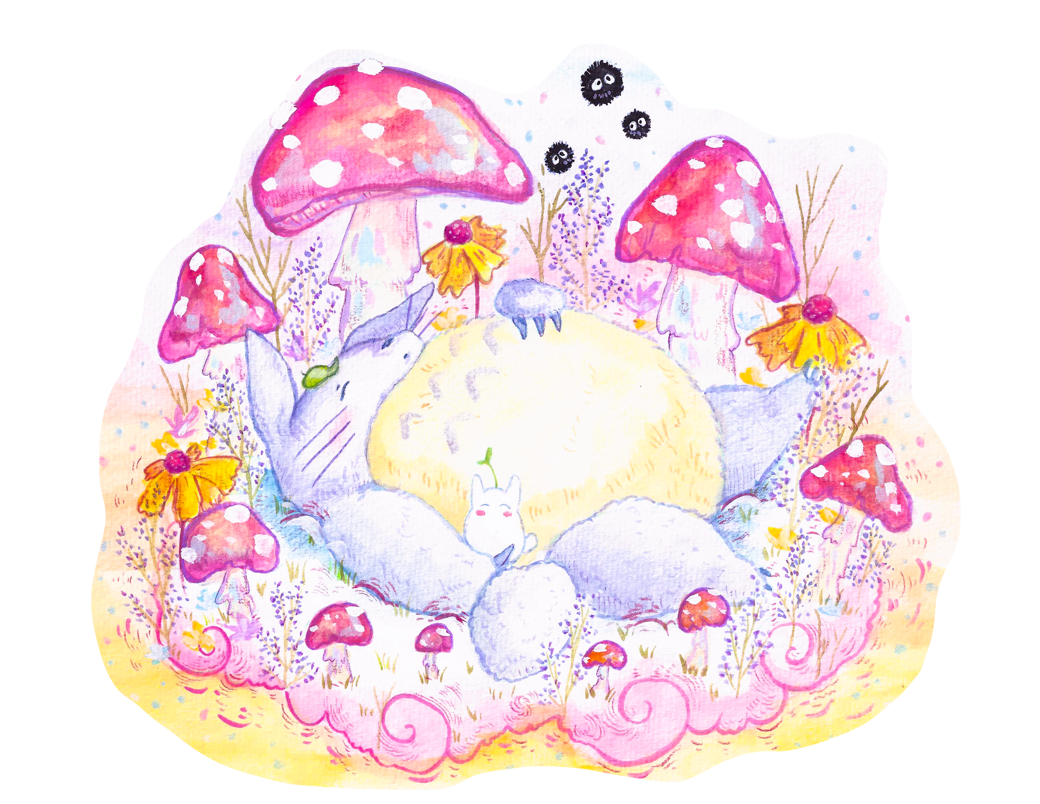 Totoro Mushroom Sticker
